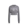 Originals Printed Short Crop Crewneck Sweatshirt for Women, Gray