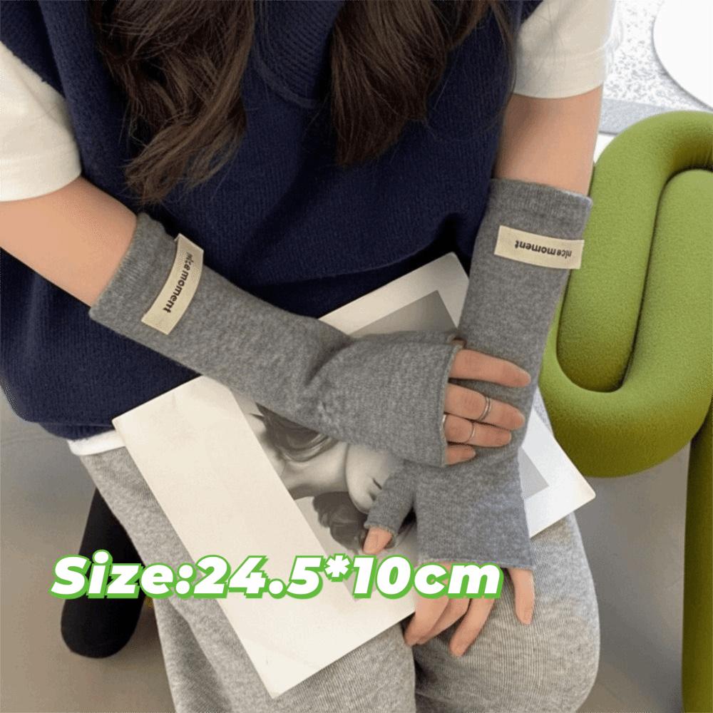 Cashmere Long Wrist Gloves Arm Warmers Fingerless Knitted Gloves False Sleeve Pure Color Ankle Wrist Sleeves Girls Women