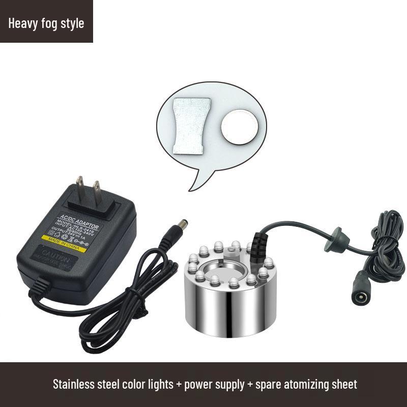 Colorful Lights 24V Fog Maker with Large Mist Output and Water Shortage Auto-Off for Aquariums and Rockeries