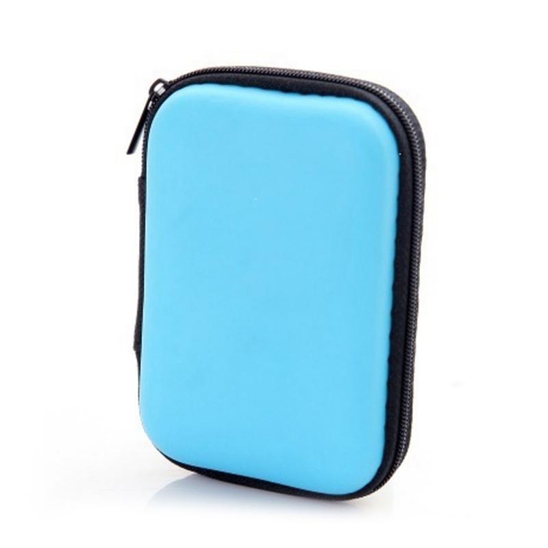 Hard Eva Shockproof Earphone Storage Case Inner Mesh Pocket For Earbuds Cables Coins Travel Commute