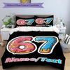 3PC Custom Name Donut Number Celebration Bedding Set Printed Bedding Set Duvet Cover Closure Includes 1 Duvet Cover & 126 Pillowcases for Bedroom