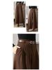 2025 Autumn/Winter High-Waisted Wide-Leg Swing Skirt Pants - Professional Floor-Length Trousers
