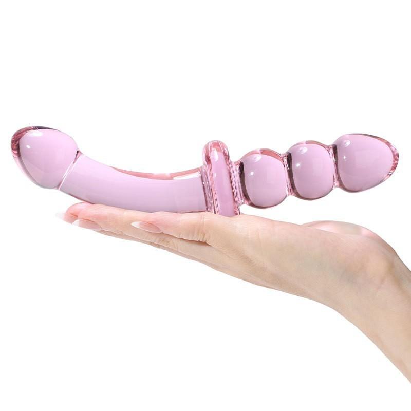 Double Ended Crystal Glass Anal Beads Butt Plug G-spot Stimulation Dildo Penis Gay Masturbate Adult Sex Toy For Women Men