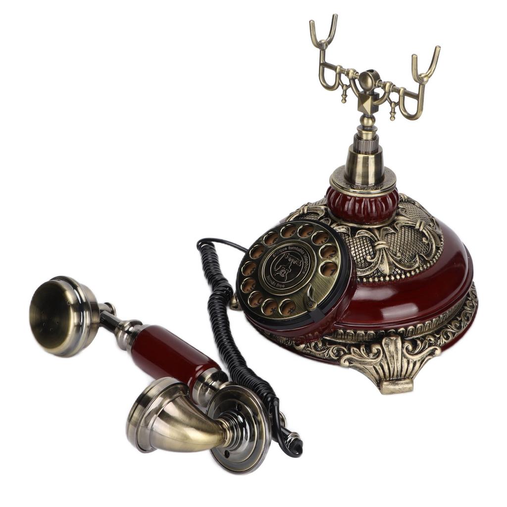 Antique Telephone, Retro Vintage Corded Phone with One Key Answ ing and Function, for Cafe Bar Decoration