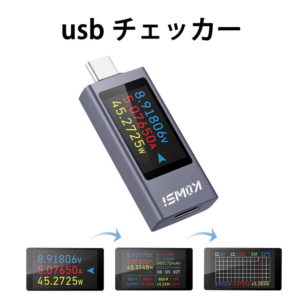 DiyStudio 360W Current and Voltage Dual USB USB C Meter USBC Multimeter Bidirectional Current Curve Mobile Charging No Drivers or Software Plug and