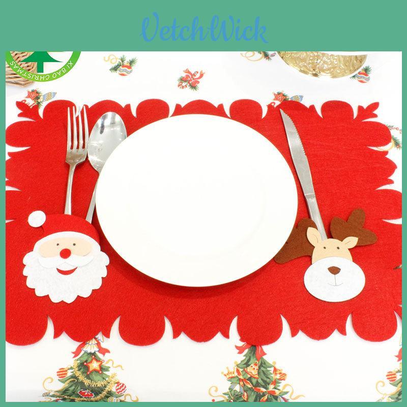 Charming Christmas Santa Place Mat Table Runner Mat For Elegant Dinner Decor