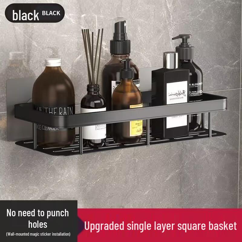 Svarta Guld Stansfria Badrum Triangulära & Rektangulära Förvaringsställ för Kosmetika