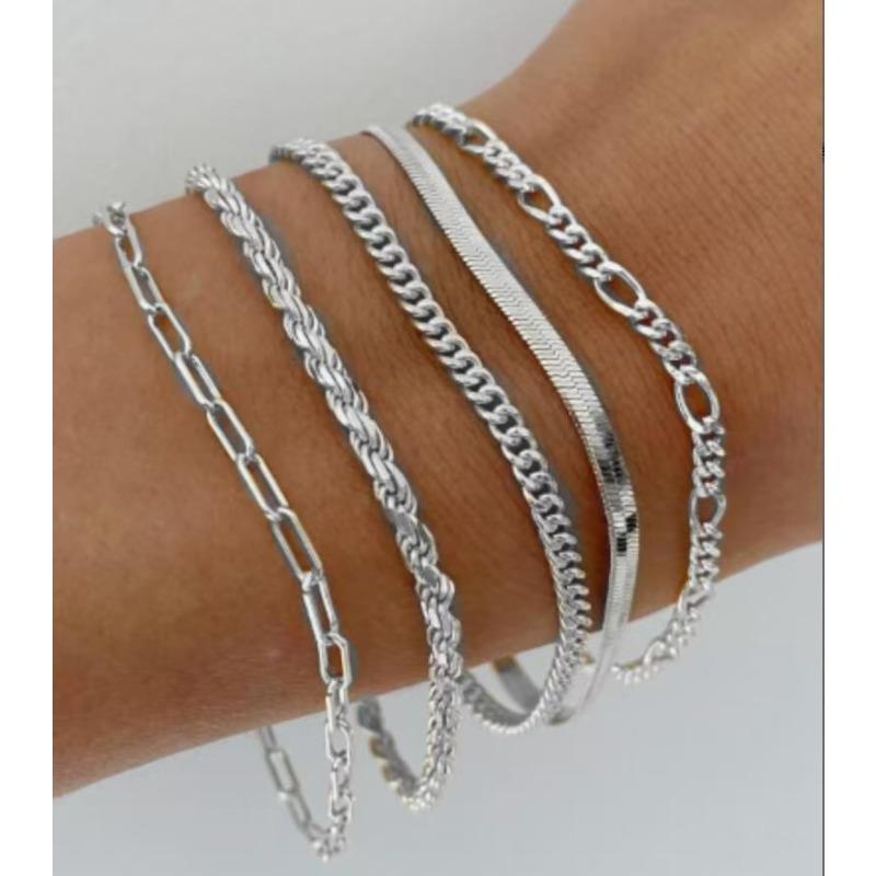 

Новый набор женских модных браслетов, модная цепочка, скрепка, многослойный браслет, браслет на ногу.