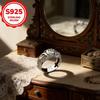 A Lady S925Sterling Silver Ring Inlay5A Zirconia Hollow Carved Flower Ring.Simple and Elegant, It Can Be Used As an Engagement Ring, Wedding Ring,