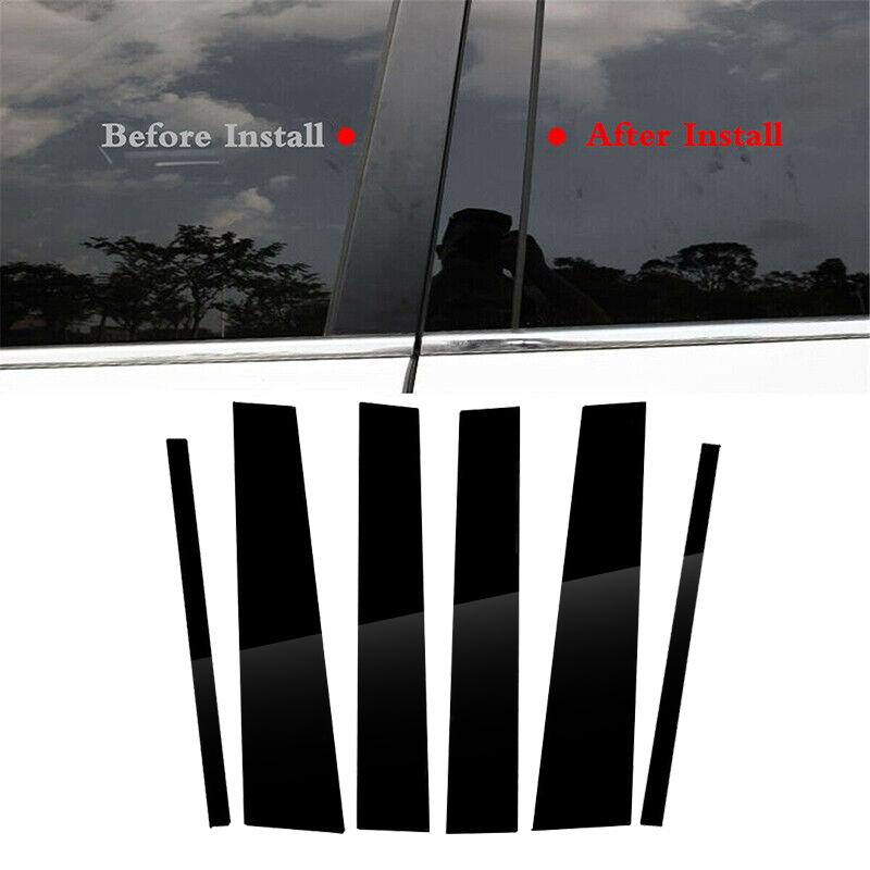 Car Exterior Front Rear Left Right B Pillar Door Window Post Cover Trim Set Fit for Honda Acura TL 2008 2007 2006 2005 2004