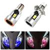 Bulb H4 BA20D Blue/Red Angel Eye LED Motorcycle Headlight Scooter Motorbike Headlamp Light Bulb DRL Motorcycle Light Accessories