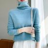 For Autumn and Winter Piled Turtleneck Sweaters Trendy Cut-out Knitted Sweaters for Women and Solid-color Casual Pullovers
