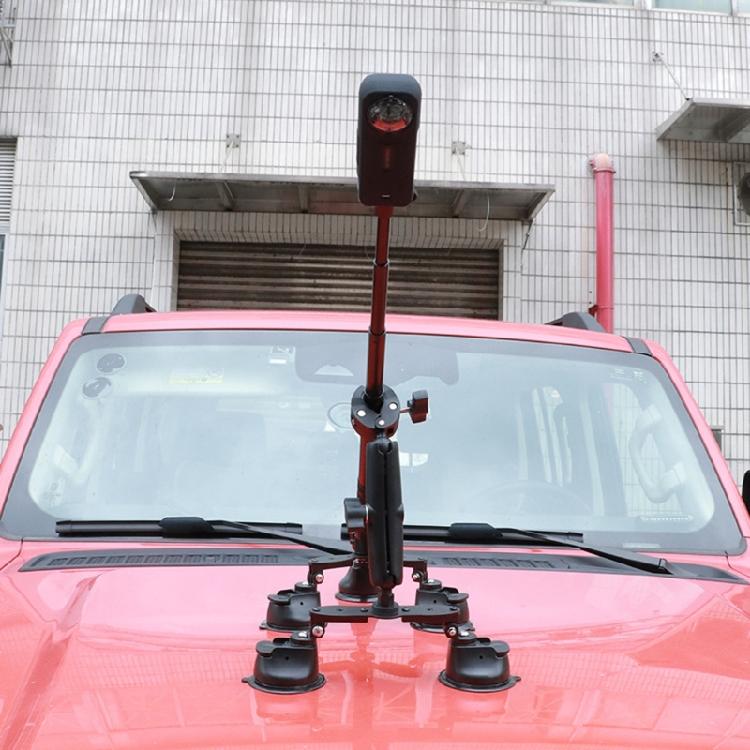 Aluminiowy Zestaw Montażowy 5 w 1 z Przyssawką Samochodową i Ukrytym Uchwytem na Selfie Stick do Kamery Akcji X2/X4