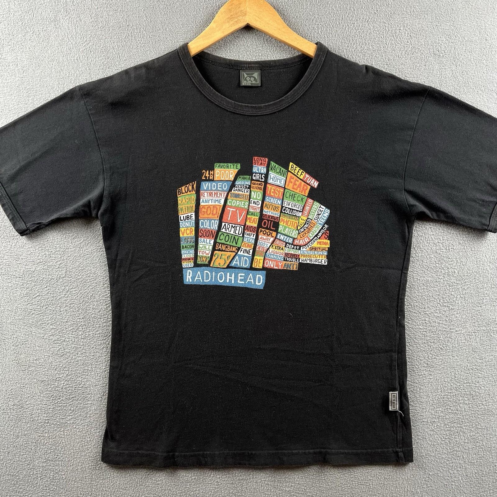 Vintage Radiohead Shirt Mens Large Black Hail To The Thief Album 90s WASTE Tag Unisex T-Shirt XXL