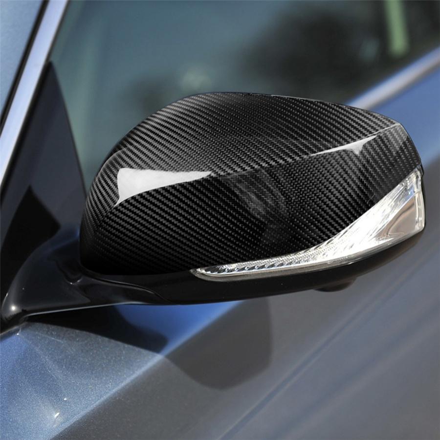 Real Carbon Fiber Side Mirror Add On Cover Caps For INFINITI Q50 Q70 2014+