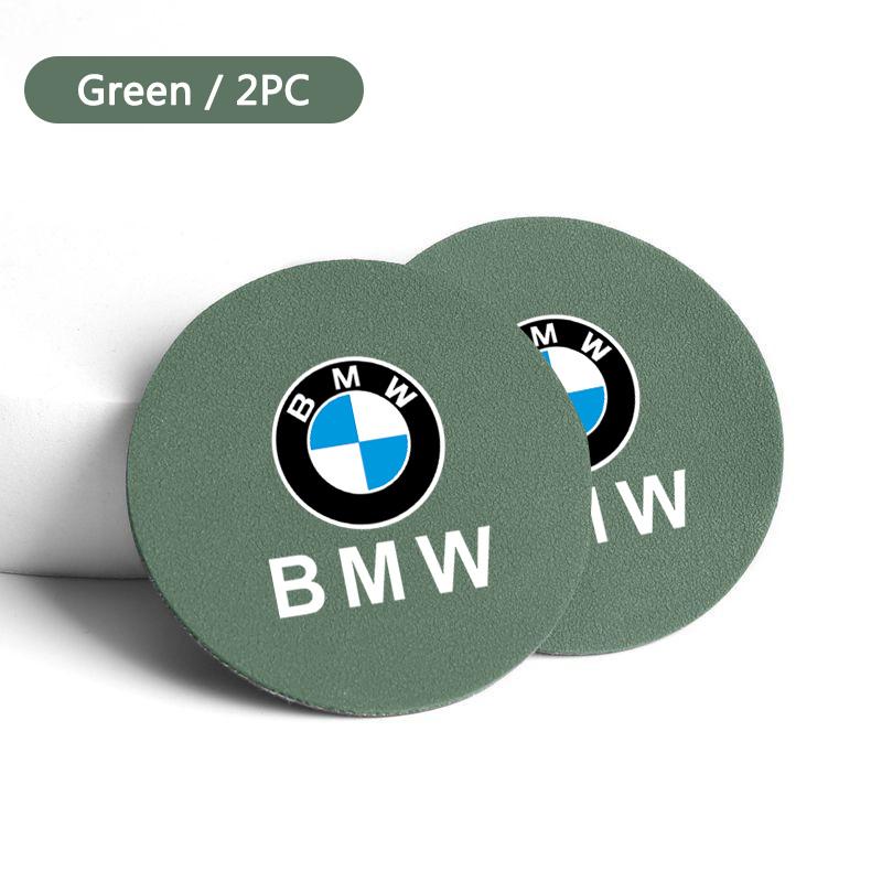 2pcs Suede Car Coaster Mat Water Cup Slots Non-Slip Pad For BMW M Performance F20 F40 F22 F30 E90 F32 F10 F06 F07 F46 M3 M4 M5
