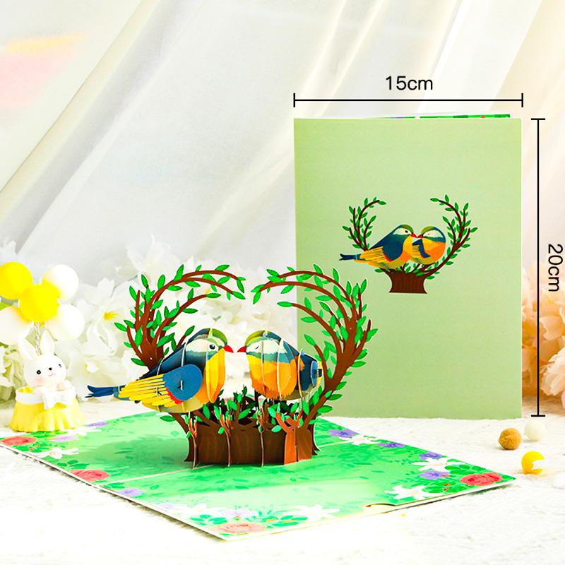 3D Pop Up Greeting Card Romantic Love Flowers Butterfly Bouquet Handmade Surprise Card Anniversary Birthday Valentine's Day Gift