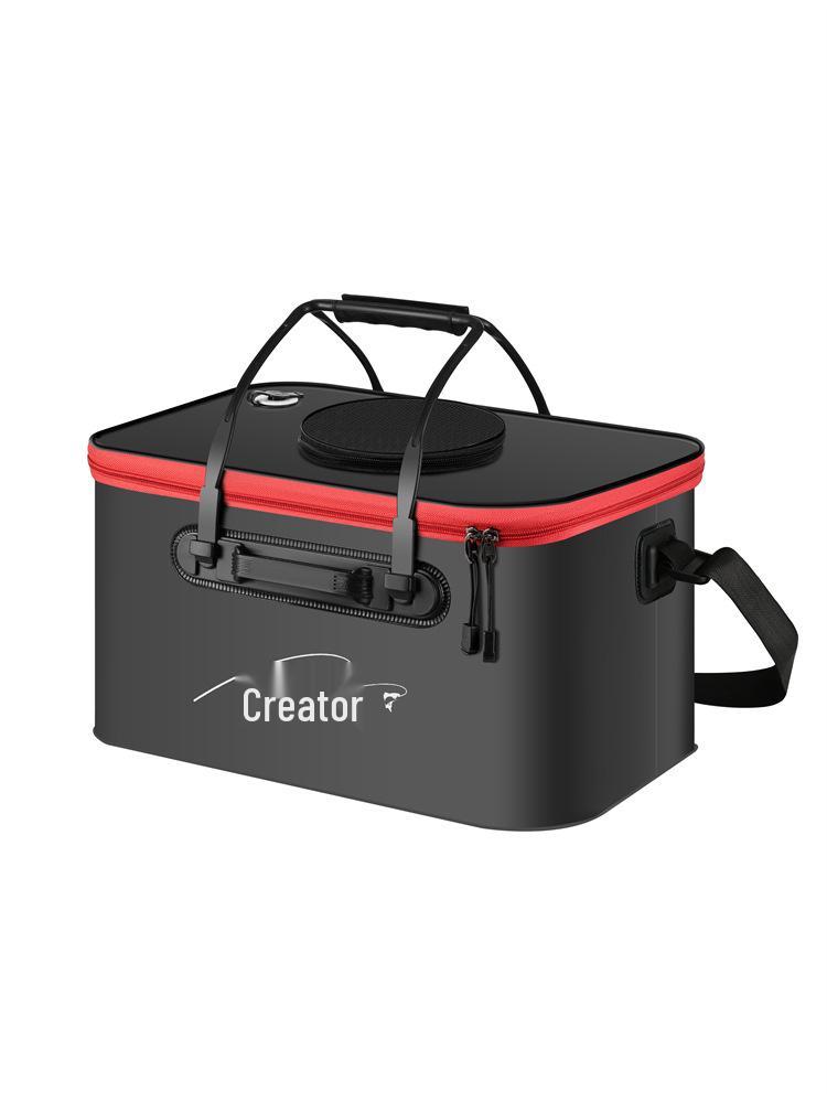 Multi-functional EVA Folding Fish Bucket: Live Fish Protector & Tackle Box.