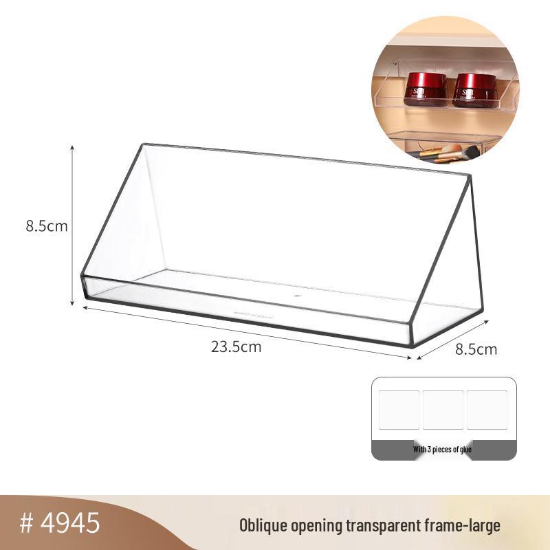 Desktop Transparent Storage Box for Sundries, Cosmetics, Stationery, Tableware with Mirror Cabinet