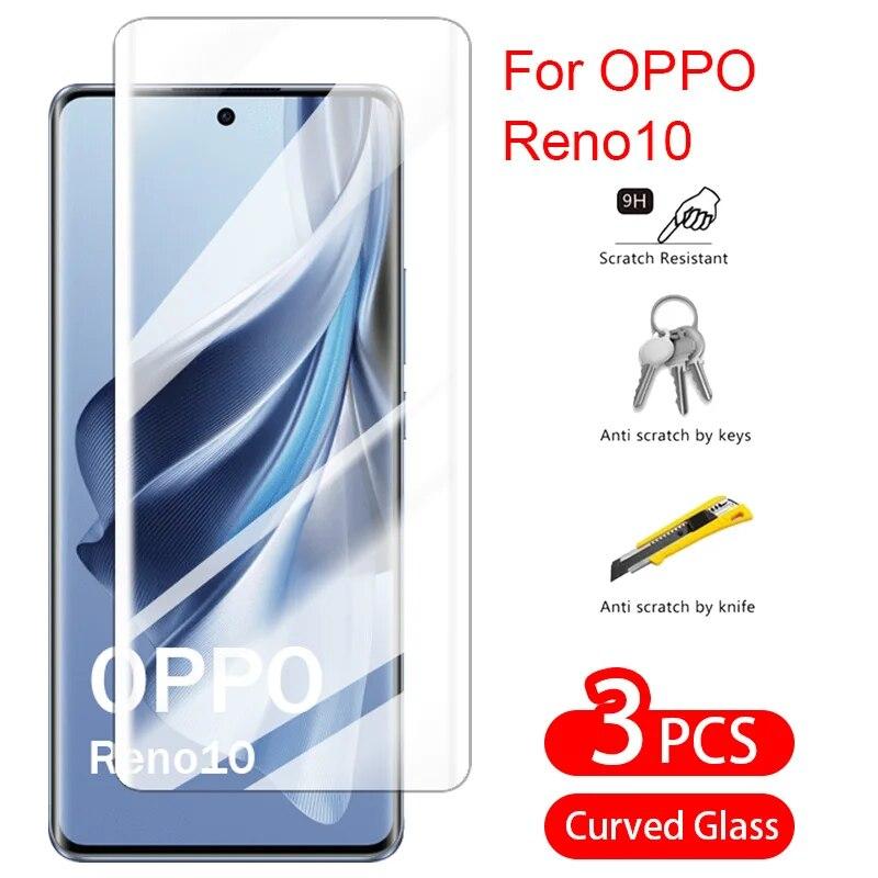 

Для Oppo Reno10 5G Защитная пленка для экрана 9D закаленное стекло прозрачное HD Flim полное покрытие высокой твердости передняя пленка 3 шт. для Oppo Reno 10