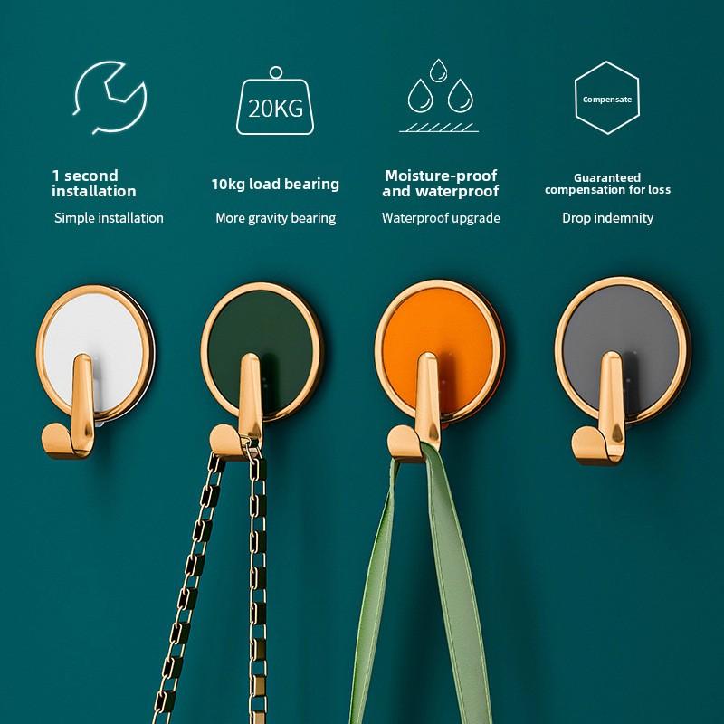 Light Luxury Hook, Viscose, Strong Load-bearing, No Punching, Adhesive Hook, Bathroom Wall Towel, Clothes Wall, No Trace Paste