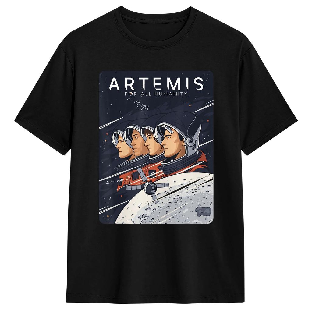 Artemis 2 Mission Logo T Shirt Summer 100 Cotton TShirts For Couple Design Tee Shirt ShortSleeved Vintage Tees