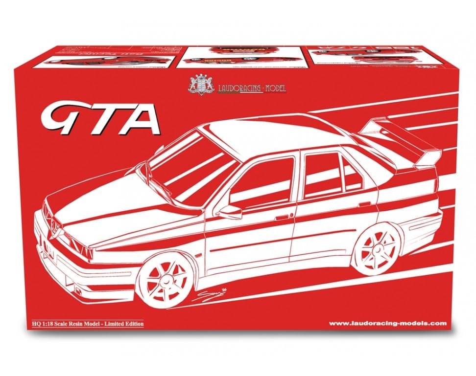 LAUDORACING 1/18 Alfa Romeo 155 GTA Stradale 1993 Red Official Version, Limited To 499 Units