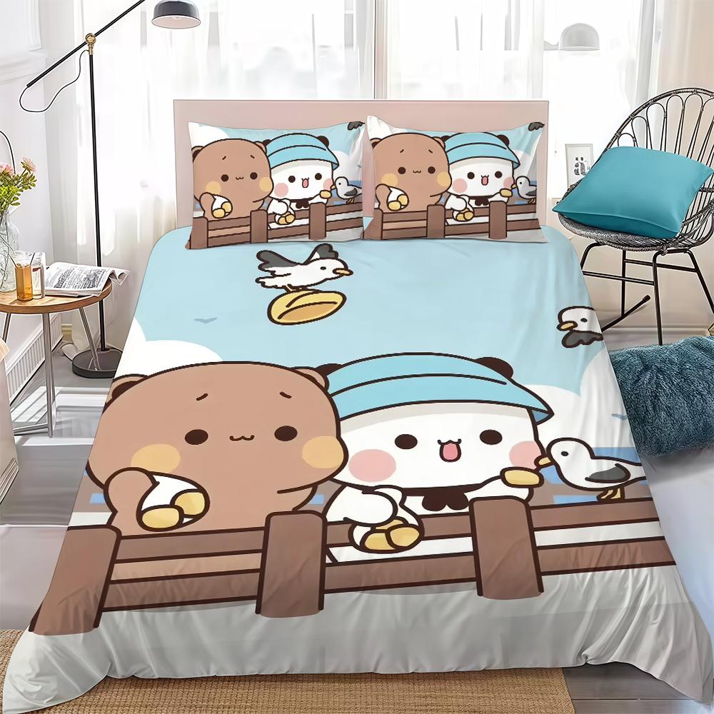 

Cartoon Bubu Dudu Lovers Duvet Cover Set Home Style Bedding Soft Laundry Cotton Bed 3 Piece Set Student Dormitory Gift 135x200cm
