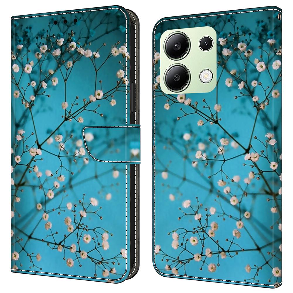 For Xiaomi Redmi Note 13 4G Case Pattern Printed Protective Cover TPU+PU Leather Flip Phone Case