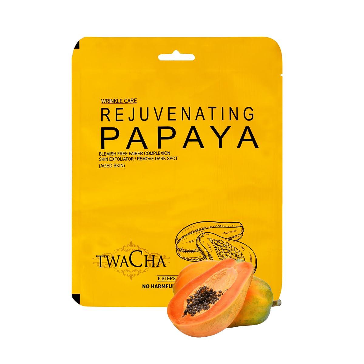 

TWACHA Rejuvenating Papaya Facial Kit | Improves Complexion,Remove Dark Spots & Gently Exfoliates | Anti-Aging Glowing Skin | Suits All Skin Type