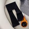 High-Waist Velvet Plus-Size Slimming Micro Flare Pants for Women - Tight Fit, Sharkskin, Autumn/Winter Wear