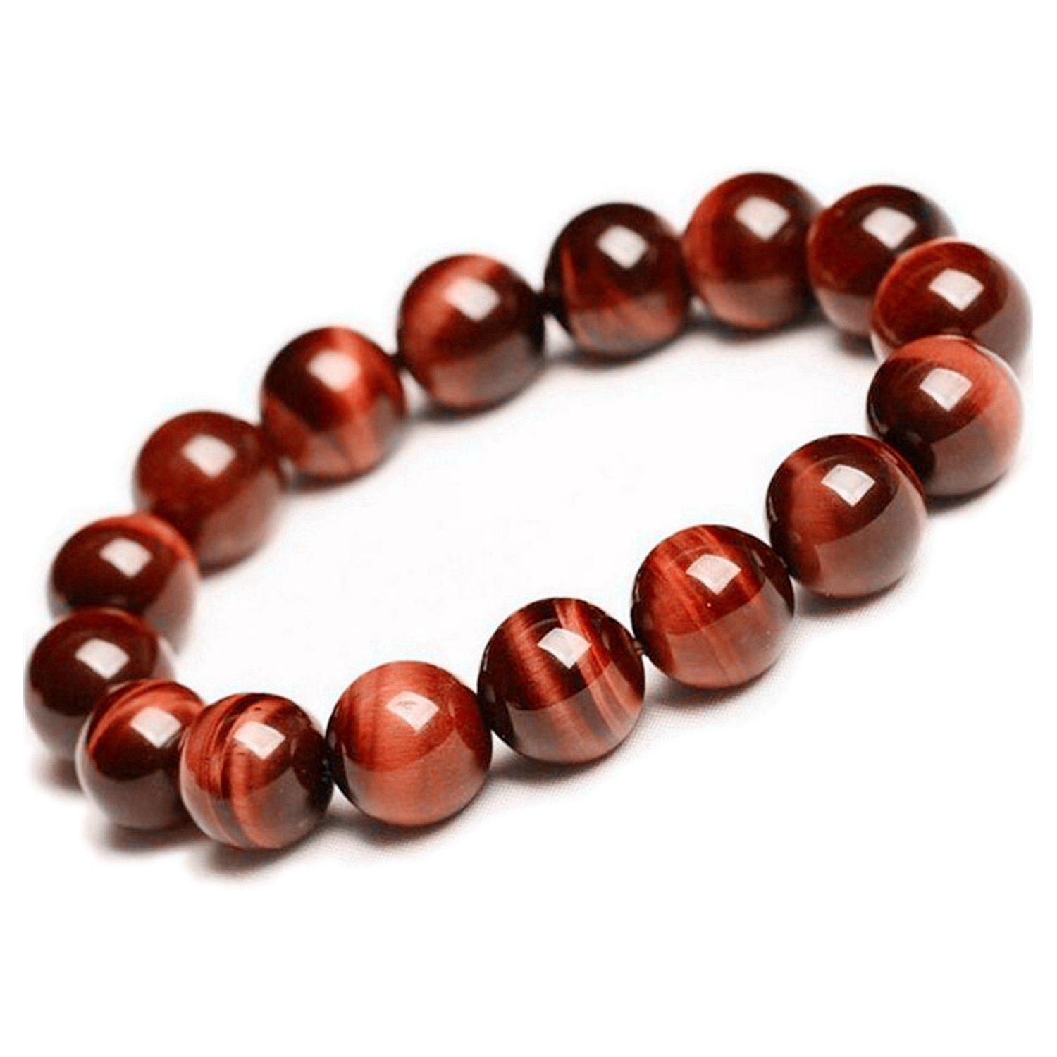 

[OSHARE JP] Red Tiger Eye Bracelet for Love, Money, Career, and Gambling, Amulet, Power Stone, Natural Stone (14mm)