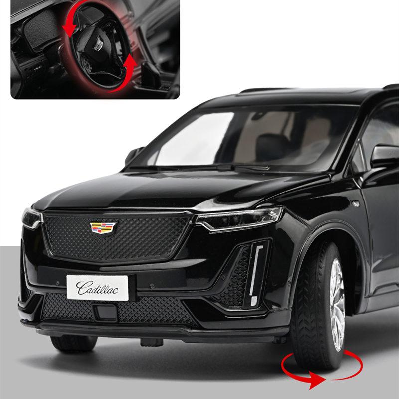 1:24 Cadillac XT6 SUV Alloy Car Model Diecast Metal Off-road Vehicles Car Model Sound and Light Simulation Collection Decoration