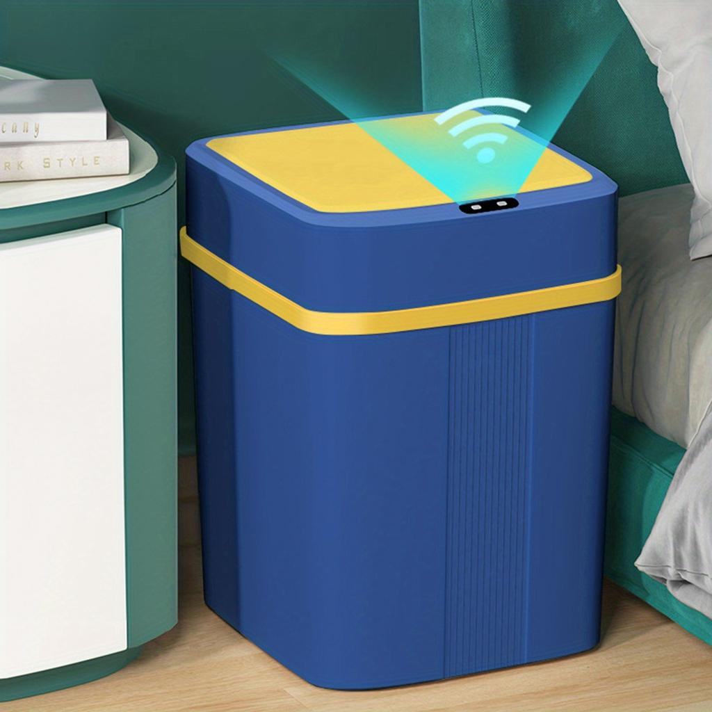 Automatic Bathroom Trash Can, Touchless Motion Sensor Garbage Can with Lid, Smart Plastic Slim Wastebasket for Bathroom, Office