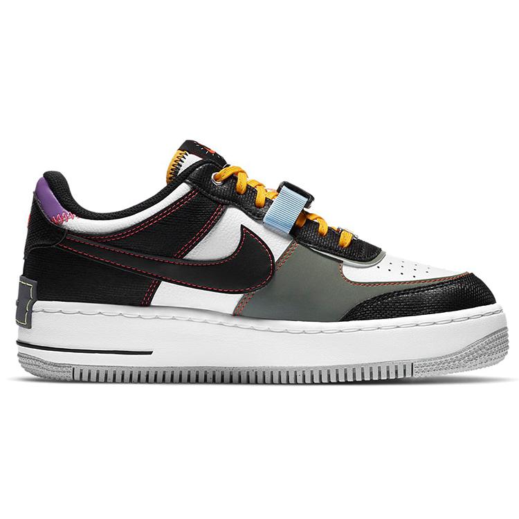 Nike Damen Air Force 1 Shadow 'Spiral Sage' (Damengrößen) Schwarz / Weiß / Spiral Salbei Skateboard-Schuhe DC2542 001