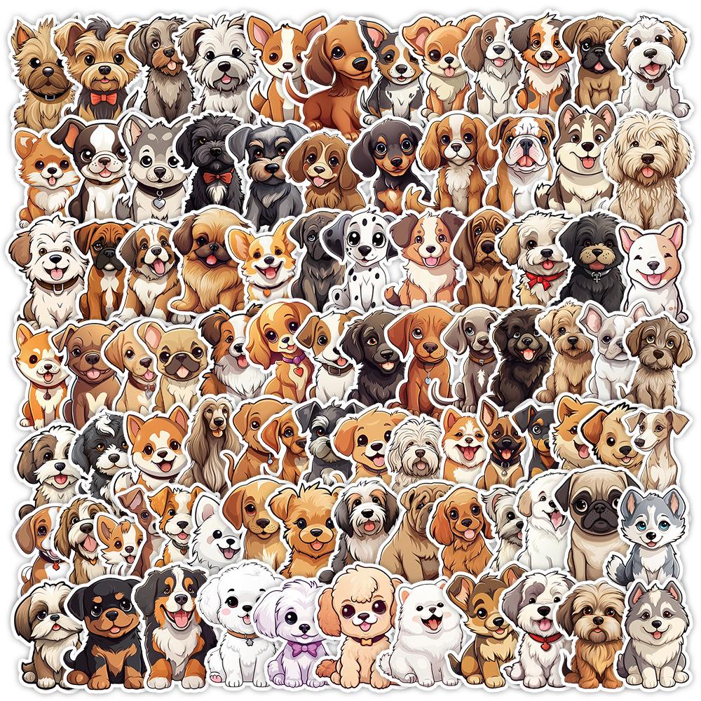 100 милых наклеек с щенками-дудлами для детей - Украсьте DIY-книги, бутылки, компьютеры и скейтборды