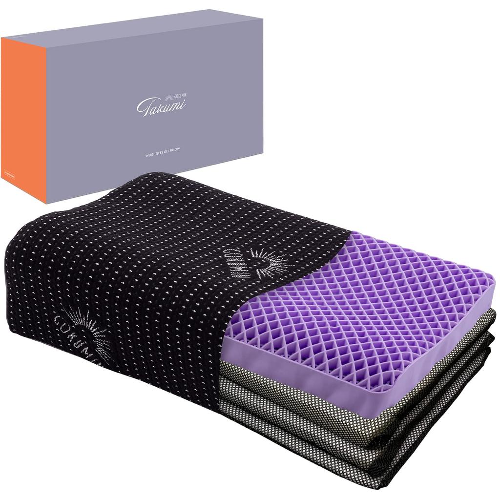 GOKUMIN Gel Pillow Pillow Supervised by a High Height Fully Side Pressure Restful Sleep Good Sleep Black [Gel Chiropractor] Repulsion, High, Low,
