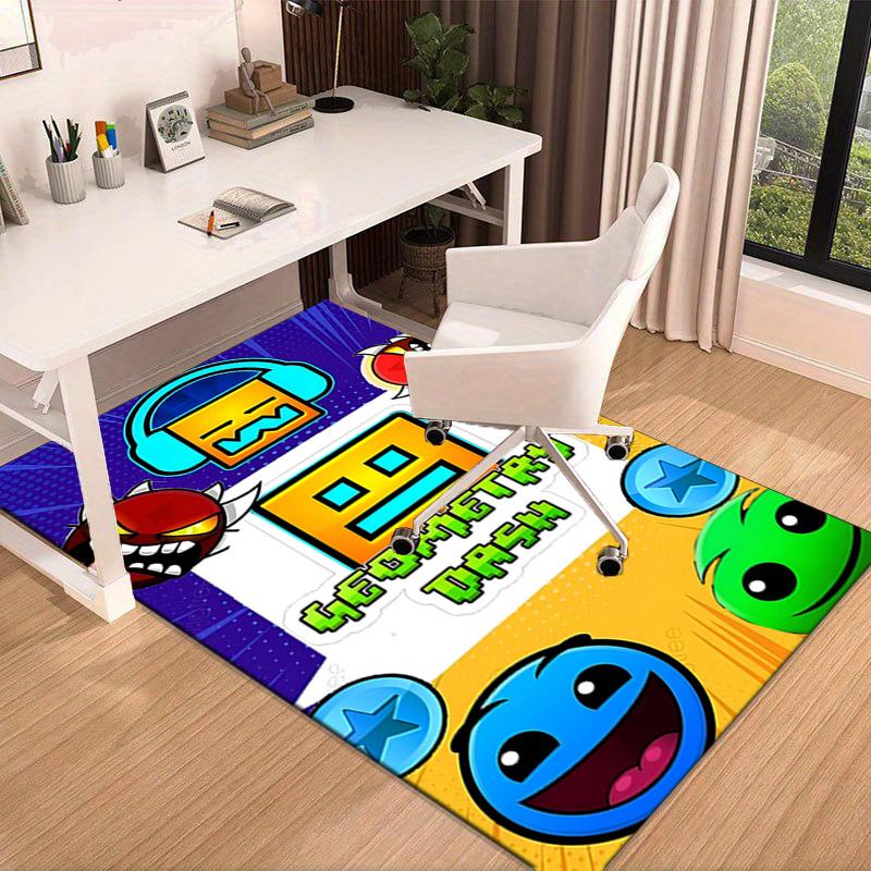 Geometry Dash: Tanze zum Beat Teppich für den Boden, Büroteppich, Stuhlmatte, Dekorations Teppich Wohnzimmer Schlafzimmer Matte, Große Größe Fan Geschenke Weihnachtsgeschenke