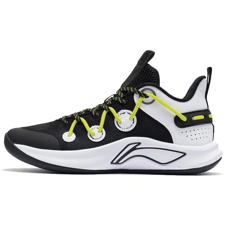 New LiNing Speed Team Abrasion Resistant Slip Resistant Low Top Basketball Shoes Black White ABPR045-1