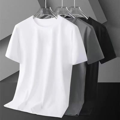 Unissex verão topo cor pura em torno do pescoço solto mangas curtas comprimento médio pulôver casual uso diário comprimento médio esporte camiseta