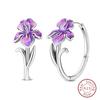 New 925 Silver Colorful Butterfly Dragonfly Iris Flower Earrings For Women Fashion Birthday Party Jewelry Gifts