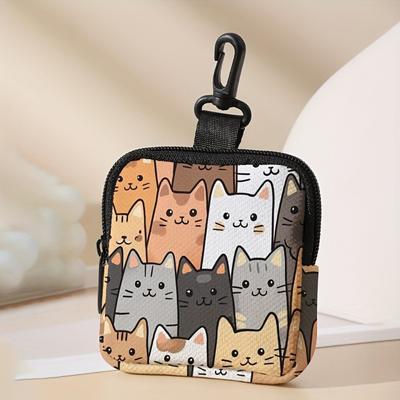 Neues Mini-Münzmäppchen Katze Hund Druck Langlebige Geldbörse Leicht Tragbar Kopfhörertasche Geschenk für Freunde