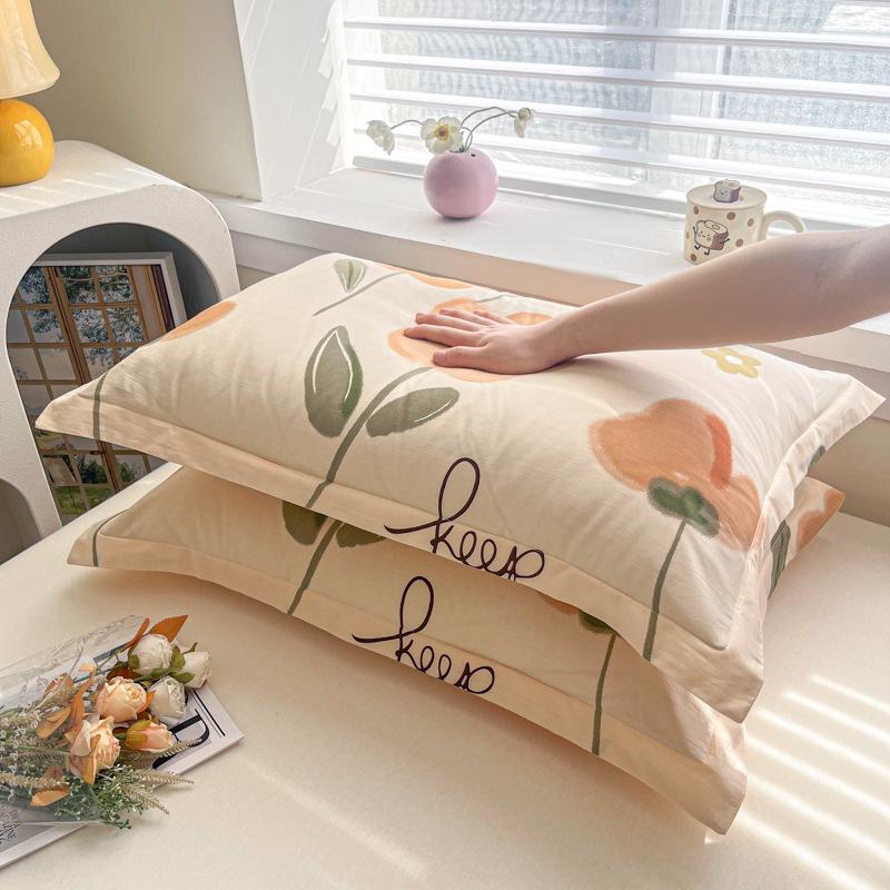 Children's Floral Pillowcase Set - Cotton with Memory Foam Core Cover (30x50cm & 40x60cm)