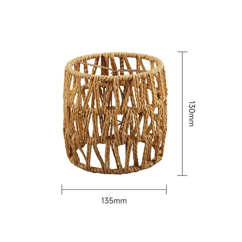 1 Piece Vintage Hanging Lampshade Handmade Woven Lamp Shade For Living Room Bedroom Hotel Simulated Rattan Light Fixture