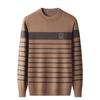 Hengyuanxiang Men's 100% Wool Thickened Warm Crew Neck Knit Sweater