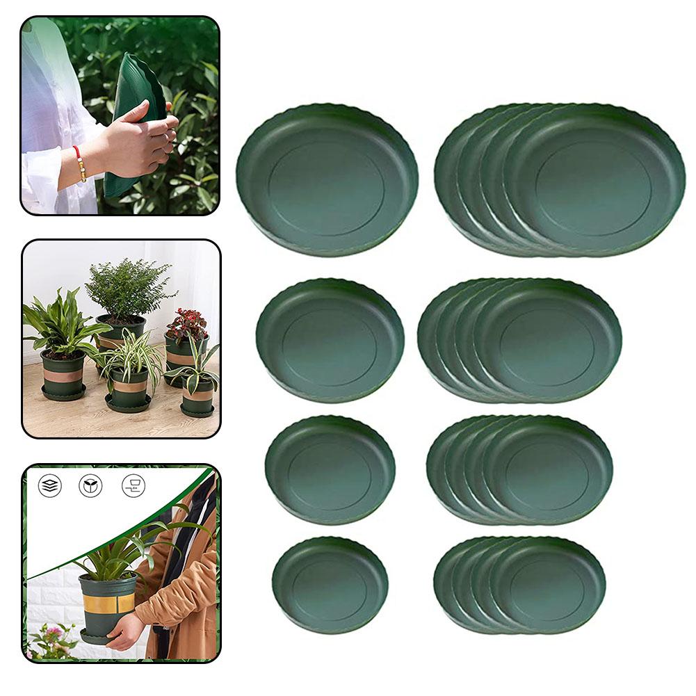 20PCS Waterproof Round Saucer Trays for Flower Pots Plastic Bases Suitable for Home Decor and Gardening Projects