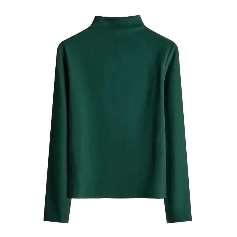 Trendy Women's Double-Sided Fleece Long-Sleeve Top with Half-High Collar for Autumn and Winter