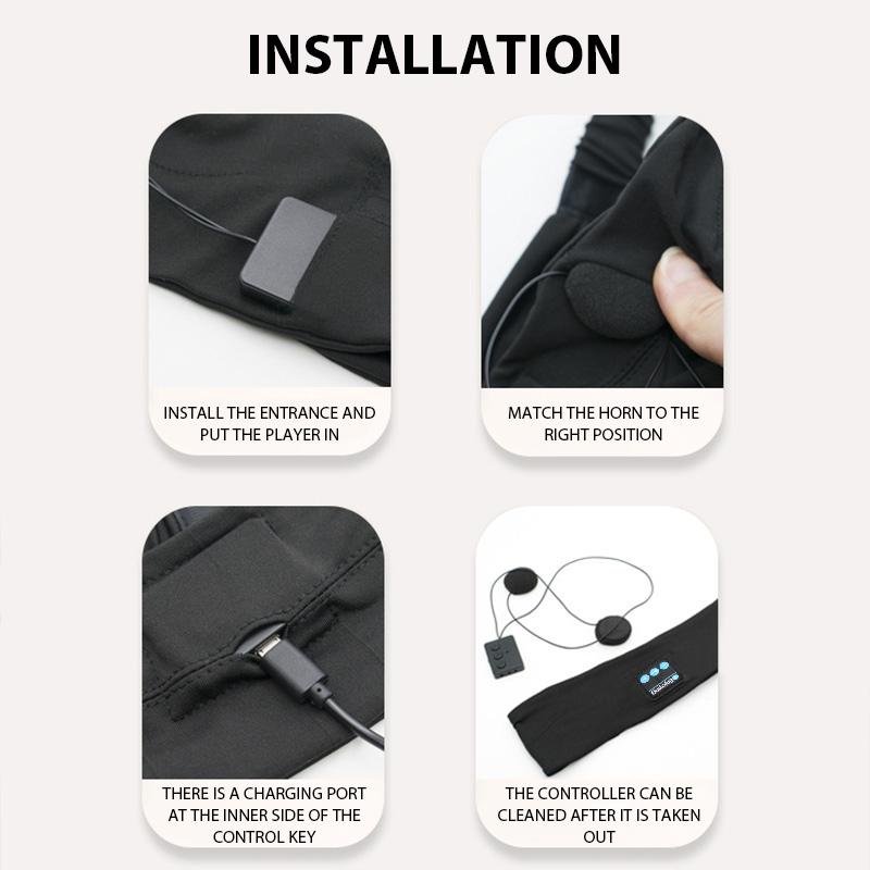 Wireless Bluetooth 5.4 Headband Sleeping Headphones Sports Earphone/Headscar Music Hat with HD Stereo Speakers Eye Mask  for Side Sl