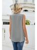 European & American Women's Fashion: Spring/Summer Solid Color V-Neck Sleeveless Shirt with Lace Trim