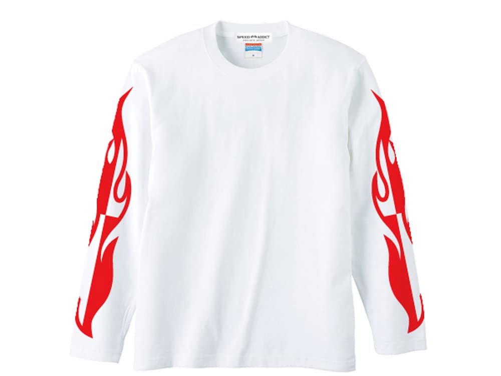 

[SPEED ADDICT] CHECKER FLAME L/S T-shirt (Checker Frame Long Sleeve T-shirt) WHITE XXL